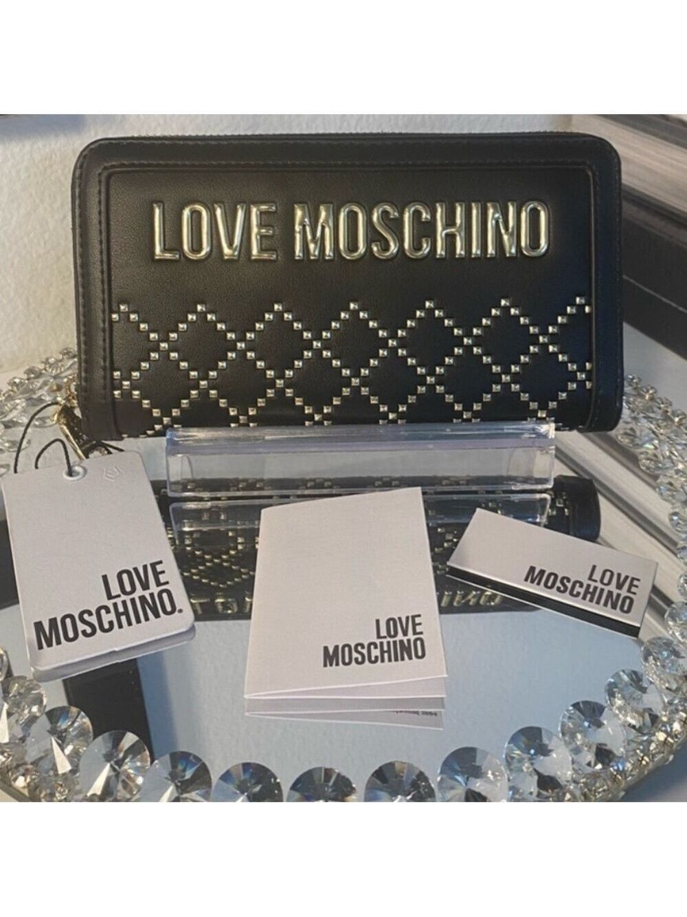 Love Moschino Bags Love Moschino Zip-around Continental Leather Wallet, NWT